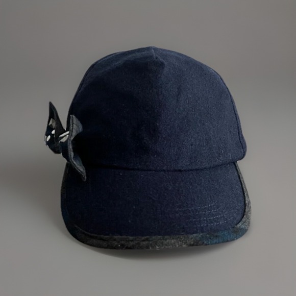 August Hat Company Accessories - August Accessories Women's Solid Blue Plaid Baseball Hat W/Bow Accent NWT